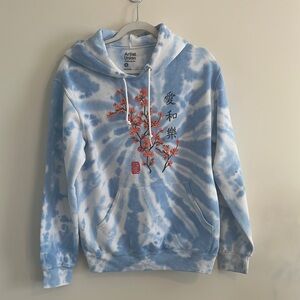 Artist Union Clothing Co Tie Dye Japanese‎ Floral Hooded Sweatshirt Streetwear S